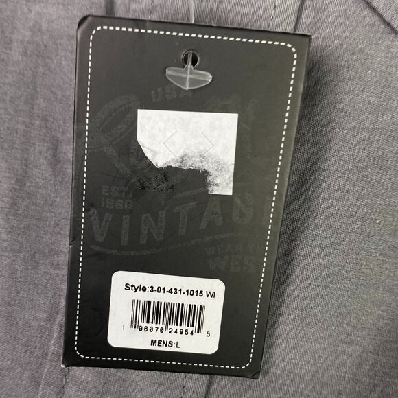 Roper Vintage Wear Shirt Men's Large Gray Burgundy Pearl Snap Wester Aztec NWT - Picture 5 of 13